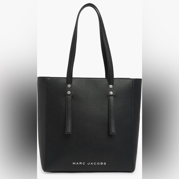 Marc Jacobs Handbags - Marc Jacobs Black Pebbled Leather Tote Bag Zip Top Large Shoulder Authentic NWT